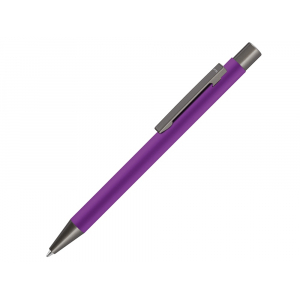 Ручка шариковая UMA STRAIGHT GUM soft-touch, с зеркальной гравировкой, фиолетовый - купить оптом