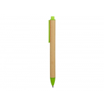 Ручка картонная пластиковая шариковая Эко 2.0, бежевый/зеленое яблоко, фото 2