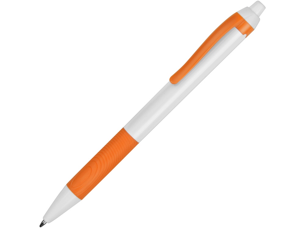 Ручка пластиковая шариковая Centric, белый/оранжевый - купить оптом