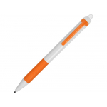 Ручка пластиковая шариковая Centric, белый/оранжевый, фото 1