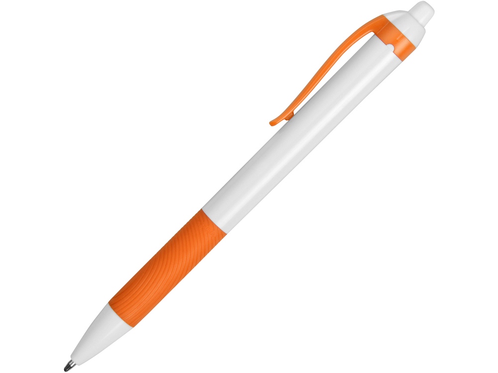 Ручка пластиковая шариковая Centric, белый/оранжевый - купить оптом