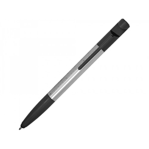 Ручка-стилус металлическая шариковая многофункциональная (6 функций) Multy, серебристый - купить оптом