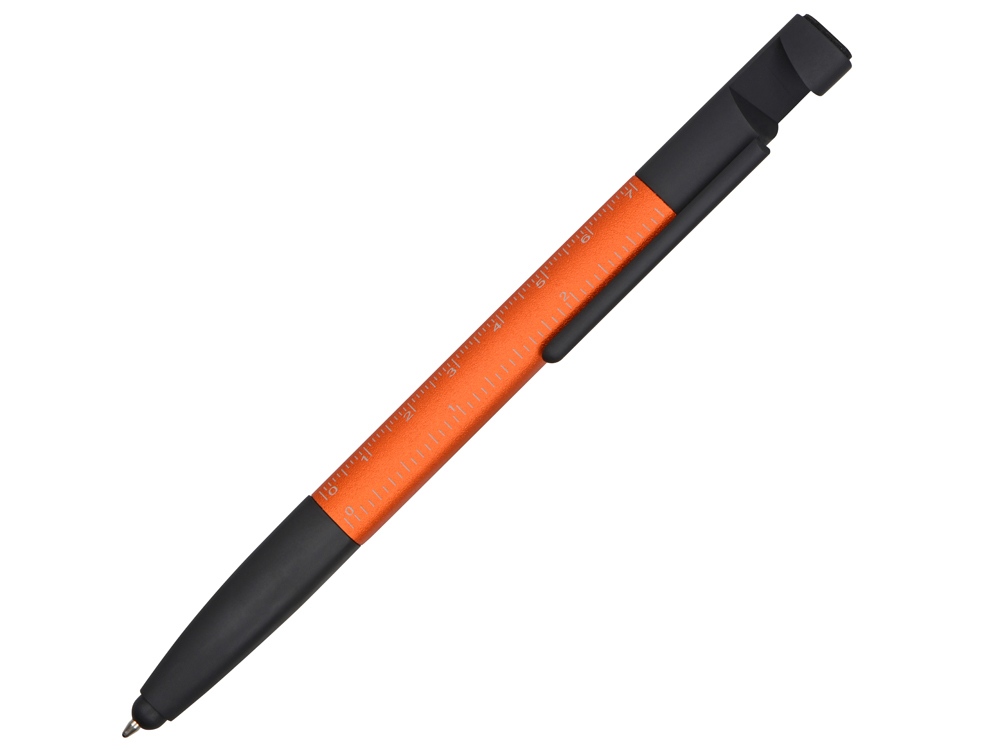 Ручка-стилус металлическая шариковая многофункциональная (6 функций) Multy, оранжевый - купить оптом
