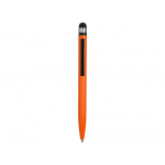 Ручка-стилус металлическая шариковая Poke, оранжевый/черный, фото 1
