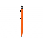 Ручка-стилус металлическая шариковая Poke, оранжевый/черный, фото 2