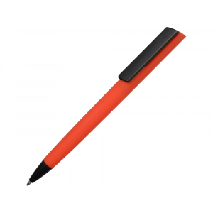 Ручка пластиковая soft-touch шариковая Taper, красный/черный - купить оптом