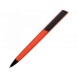 Ручка пластиковая soft-touch шариковая Taper, красный/черный - купить оптом