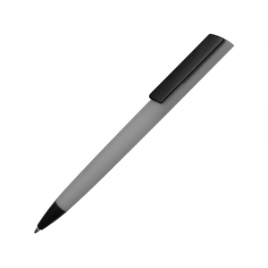 Ручка пластиковая soft-touch шариковая Taper, серый/черный - купить оптом