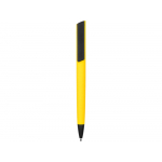 Ручка пластиковая soft-touch шариковая Taper, желтый/черный, фото 1