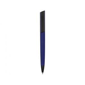 Ручка пластиковая soft-touch шариковая Taper, темно-синий/черный - купить оптом