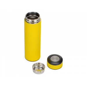 Термос Confident с покрытием soft-touch 420мл, желтый - купить оптом