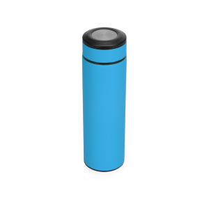 Термос Confident с покрытием soft-touch 420мл, голубой - купить оптом