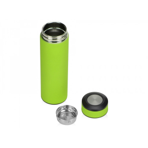 Термос Confident с покрытием soft-touch 420мл, зеленое яблоко - купить оптом