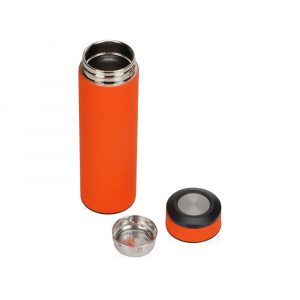 Термос Confident с покрытием soft-touch 420мл, оранжевый - купить оптом