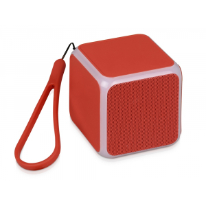 Портативная колонка Cube с подсветкой, красный - купить оптом