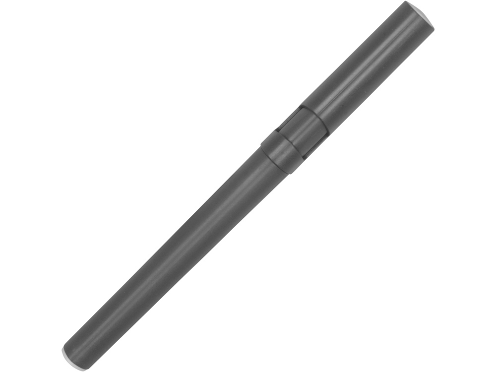 Ручка пластиковая шариковая трехгранная Nook с подставкой для телефона в колпачке, серый/белый - купить оптом