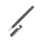 Ручка пластиковая шариковая трехгранная Nook с подставкой для телефона в колпачке, серый/белый, фото 4