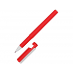 Ручка пластиковая шариковая трехгранная Nook с подставкой для телефона в колпачке, красный/белый, фото 4