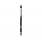 Ручка металлическая soft-touch шариковая со стилусом Sway, серый/серебристый, фото 1