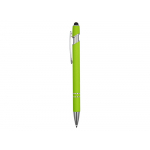 Ручка металлическая soft-touch шариковая со стилусом Sway, зеленое яблоко/серебристый, фото 2