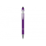 Ручка металлическая soft-touch шариковая со стилусом Sway, фиолетовый/серебристый, фото 1