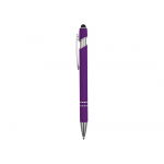 Ручка металлическая soft-touch шариковая со стилусом Sway, фиолетовый/серебристый, фото 2