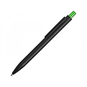 Ручка металлическая шариковая Blaze с цветным зеркальным слоем, черный/зеленое яблоко - купить оптом