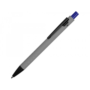 Ручка металлическая soft-touch шариковая Snap, серый/черный/синий - купить оптом