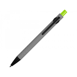 Ручка металлическая soft-touch шариковая Snap, серый/черный/зеленое яблоко - купить оптом