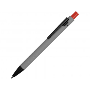 Ручка металлическая soft-touch шариковая Snap, серый/черный/красный - купить оптом