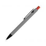 Ручка металлическая soft-touch шариковая Snap, серый/черный/красный, фото 2