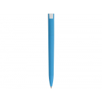 Ручка пластиковая soft-touch шариковая Zorro, голубой/белый, фото 3