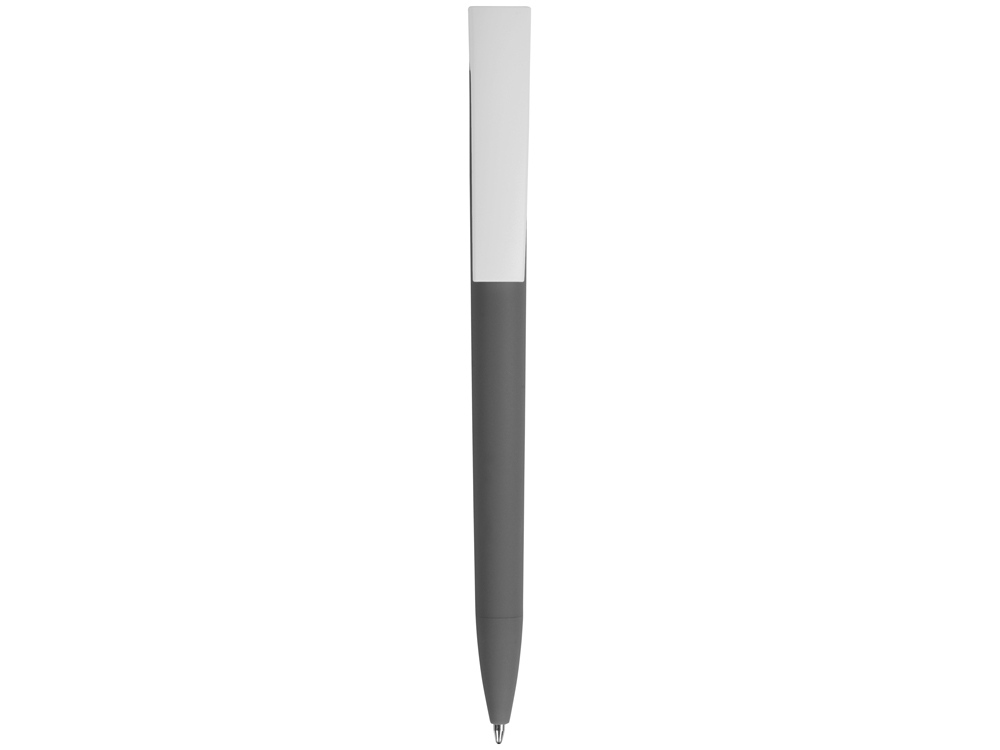 Ручка пластиковая soft-touch шариковая Zorro, серый/белый - купить оптом