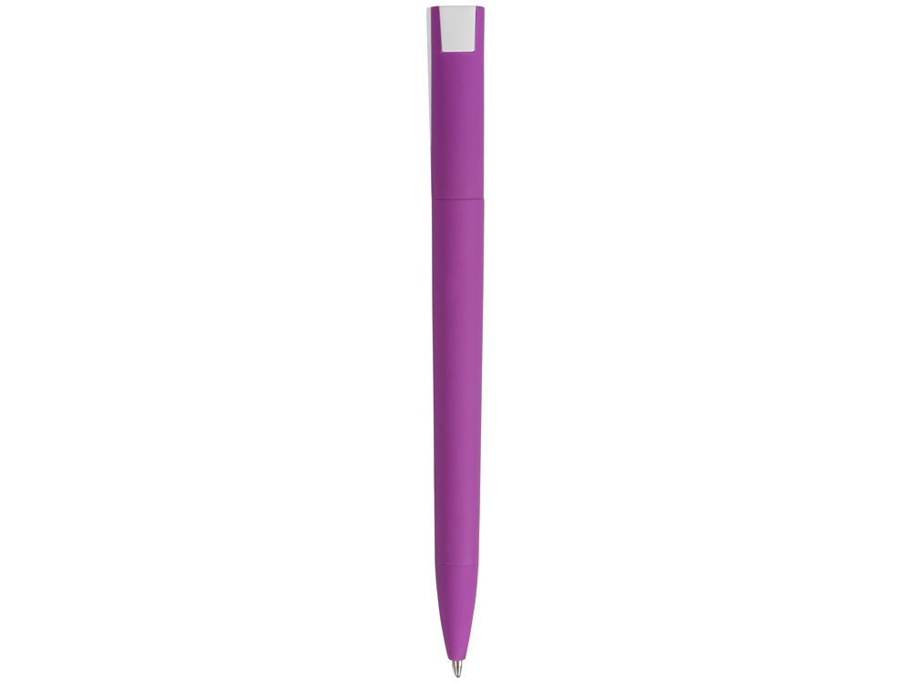 Ручка пластиковая soft-touch шариковая Zorro, фиолетовый/белый - купить оптом