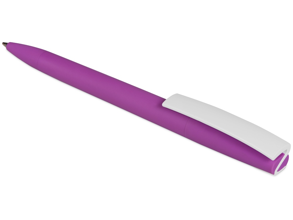 Ручка пластиковая soft-touch шариковая Zorro, фиолетовый/белый - купить оптом