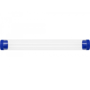 Футляр-туба пластиковый для ручки Tube 2.0, прозрачный/синий - купить оптом