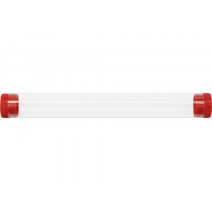 Футляр-туба пластиковый для ручки Tube 2.0, прозрачный/красный - купить оптом
