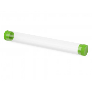 Футляр-туба пластиковый для ручки Tube 2.0, прозрачный/зеленое яблоко - купить оптом
