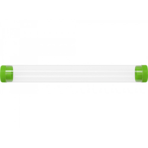 Футляр-туба пластиковый для ручки Tube 2.0, прозрачный/зеленое яблоко - купить оптом