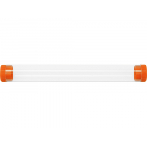 Футляр-туба пластиковый для ручки Tube 2.0, прозрачный/оранжевый - купить оптом
