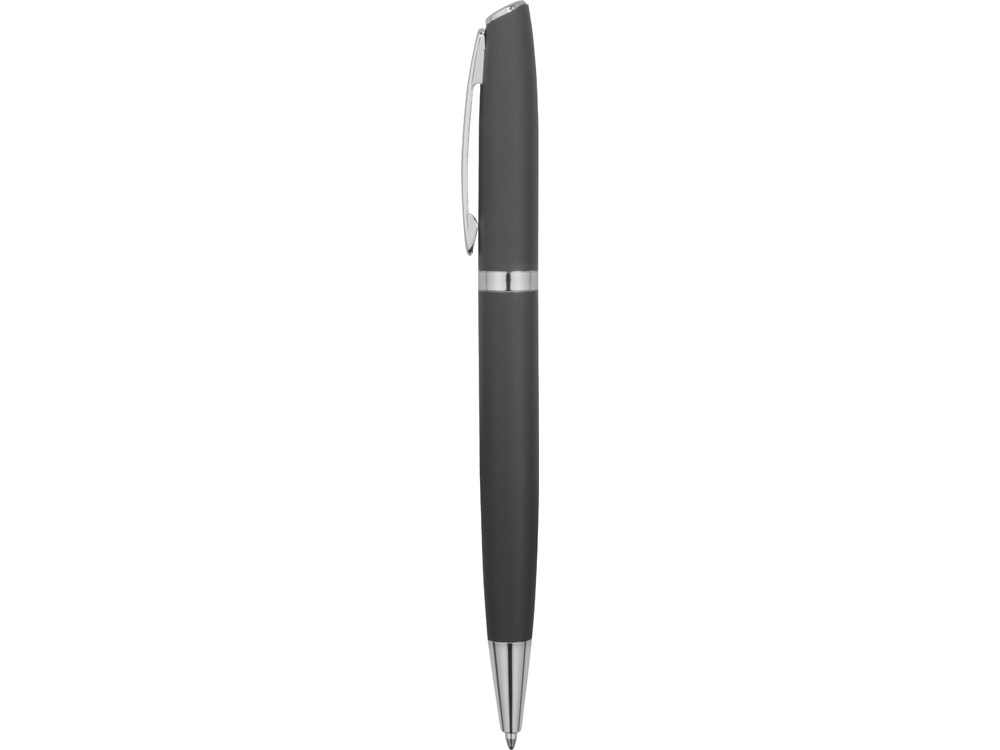 Ручка металлическая шариковая Flow soft-touch, серый/серебристый - купить оптом