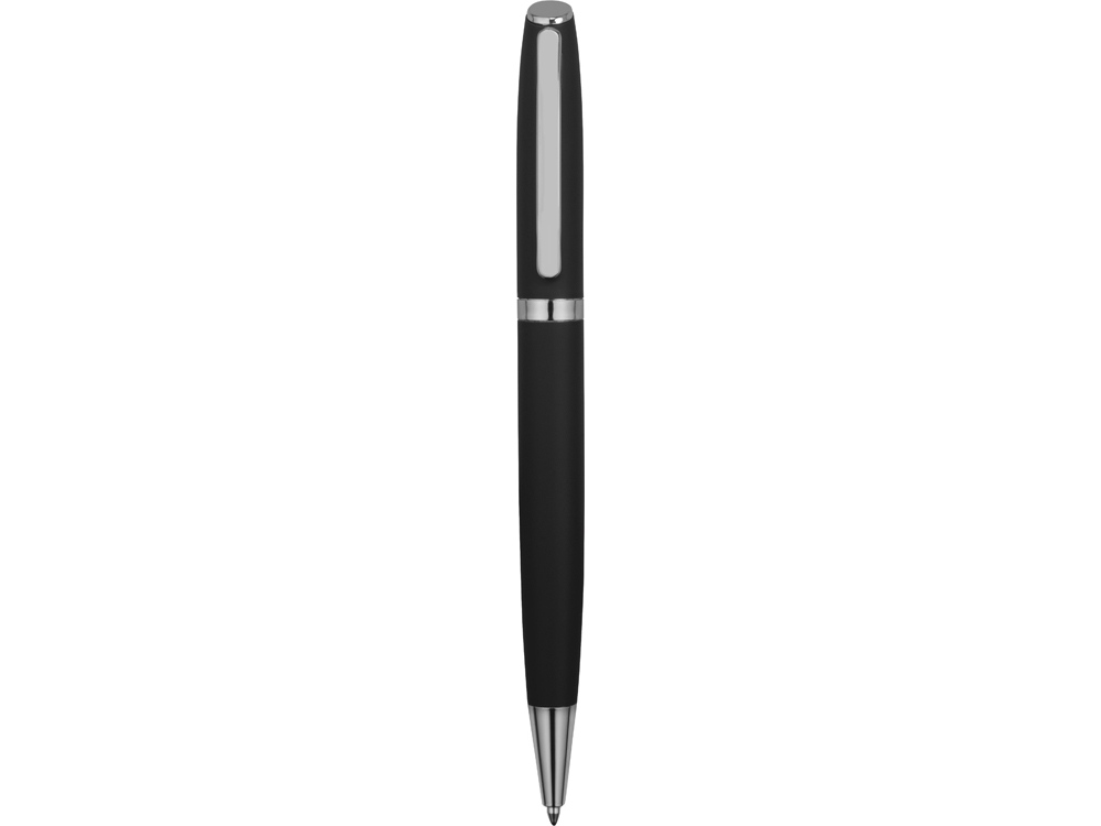 Ручка металлическая шариковая Flow soft-touch, черный/серебристый - купить оптом