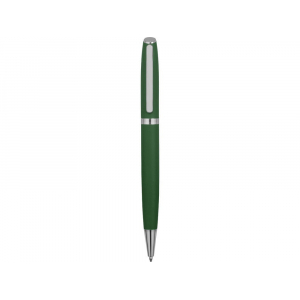 Ручка металлическая шариковая Flow soft-touch, зеленый/серебристый - купить оптом