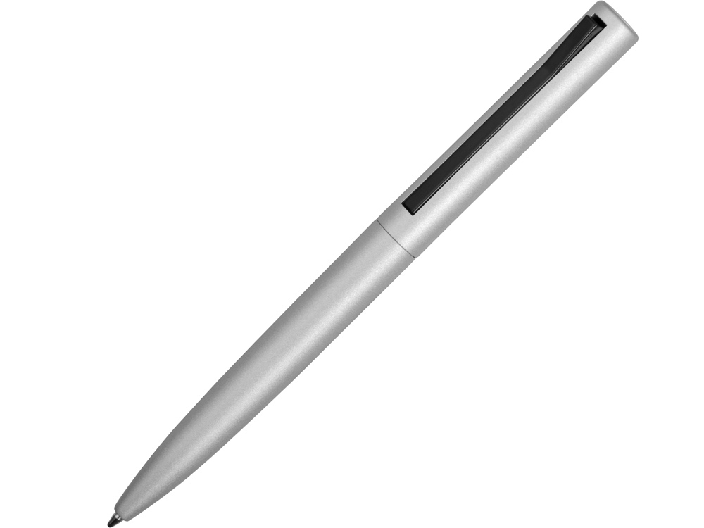 Ручка металлическая шариковая Bevel, серебристый/черный - купить оптом