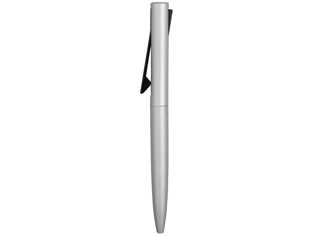Ручка металлическая шариковая Bevel, серебристый/черный - купить оптом