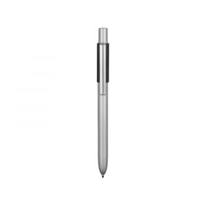 Ручка металлическая шариковая Bobble с силиконовой вставкой, серый/черный - купить оптом