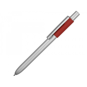 Ручка металлическая шариковая Bobble с силиконовой вставкой, серый/красный - купить оптом