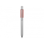 Ручка металлическая шариковая Bobble с силиконовой вставкой, серый/красный, фото 1