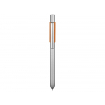 Ручка металлическая шариковая Bobble с силиконовой вставкой, серый/оранжевый, фото 1