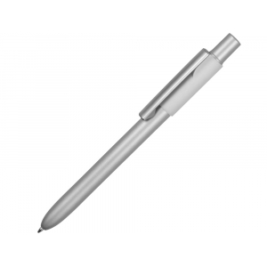 Ручка металлическая шариковая Bobble с силиконовой вставкой, серый/белый - купить оптом